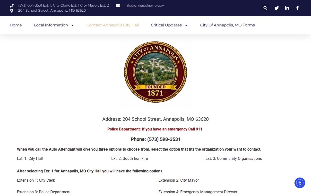 Annapolis court docket City Hall contact tree and record routing
