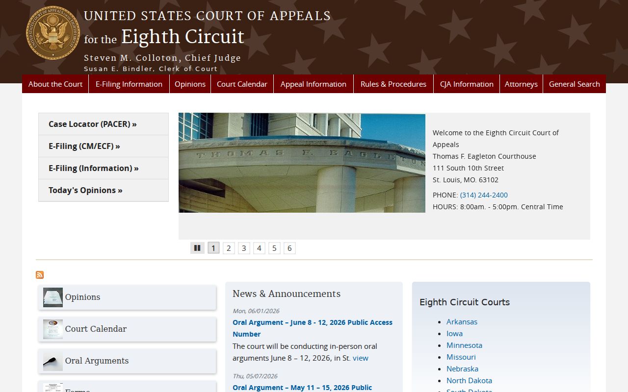 Iron County court date research distinguishing separate federal appellate court schedules
