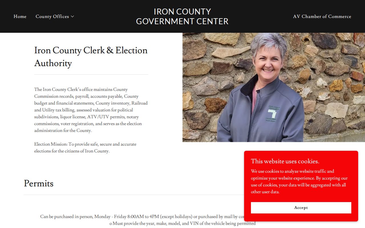 Iron County court docket and county clerk records boundary